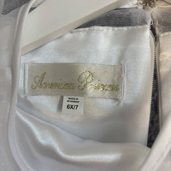 Girls 6/7X white formal dress - Picture 3 of 4